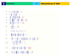 Tema:  2 Fracciones 17 Matemáticas 2º ESO 