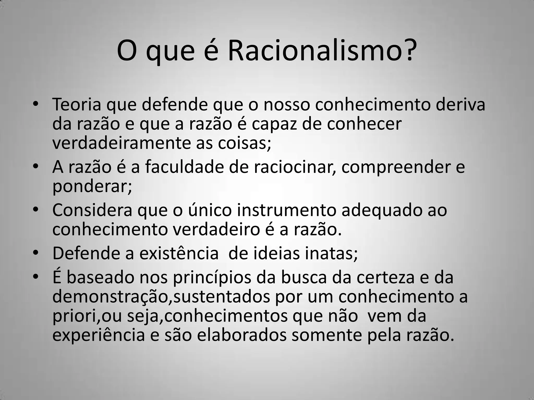 Racionalismo | PPT