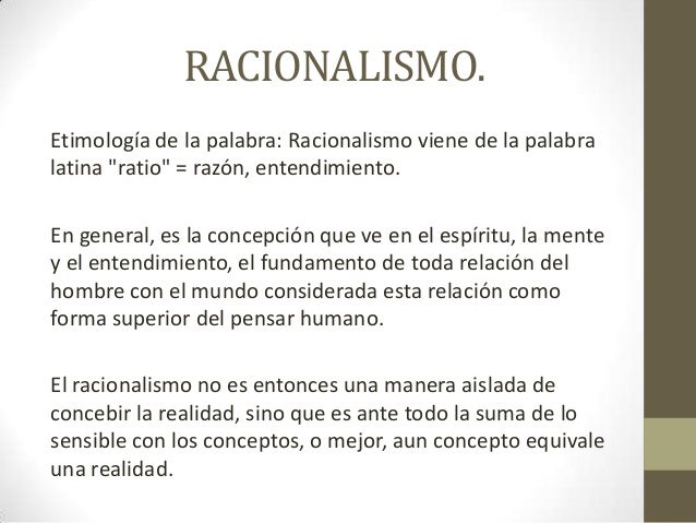 Racionalismo en la Teoría y Filosofía del conocimiento
