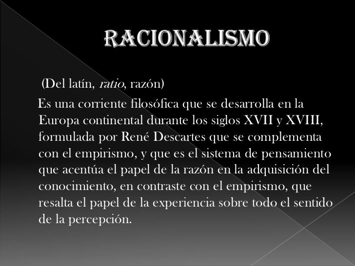 Racionalismo y empirismo filosofia