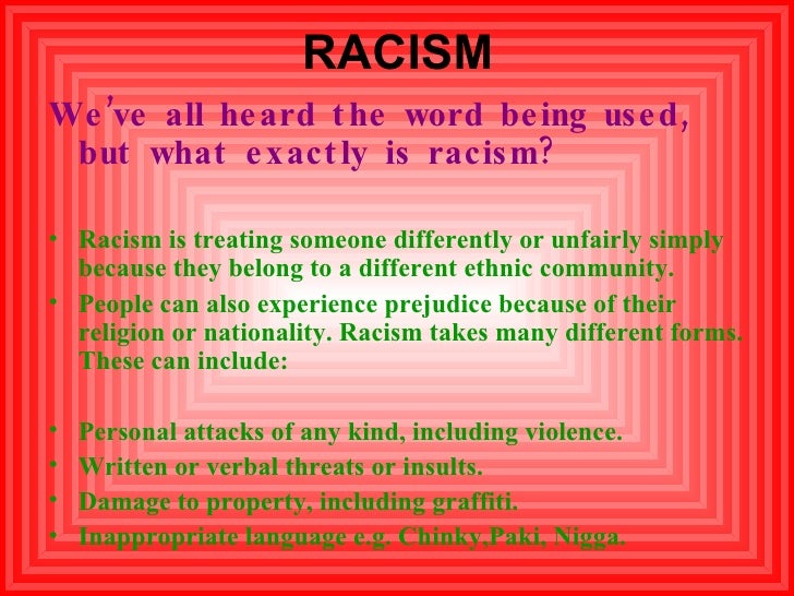 racism slideshare word being