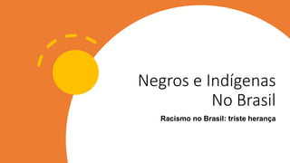 Negros e Indígenas
No Brasil
Racismo no Brasil: triste herança
 