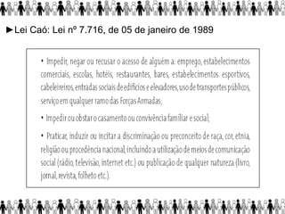 ►Lei Caó: Lei nº 7.716, de 05 de janeiro de 1989
 
