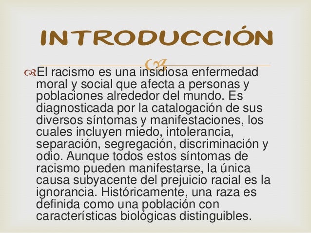 Ensayo Del Racismo Introduccion Desarrollo Y Conclusion