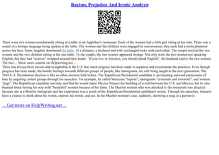 Racism, Prejudice And Ironic Analysis | PPT