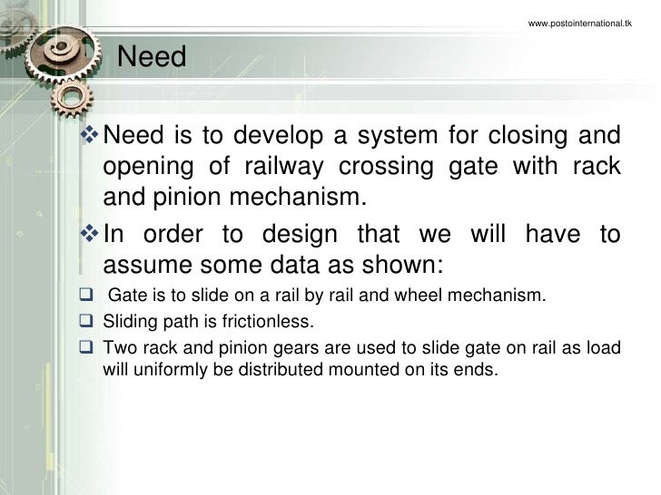 Rack and pinion gear design project.