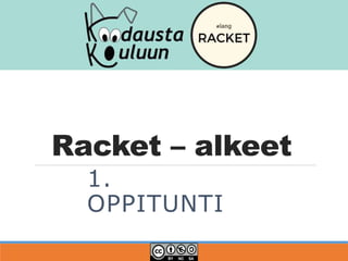 Racket – alkeet
1.
PERUSLASKUT
 