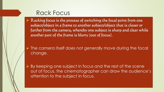 Rack focus | PPT | Free Download