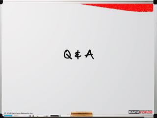 Q&A




© 2011 RackForce Networks Inc.
 