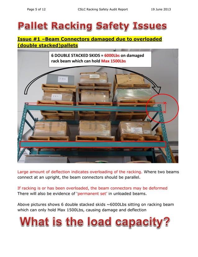 Racking Safety Audit Report -CSCL | PDF