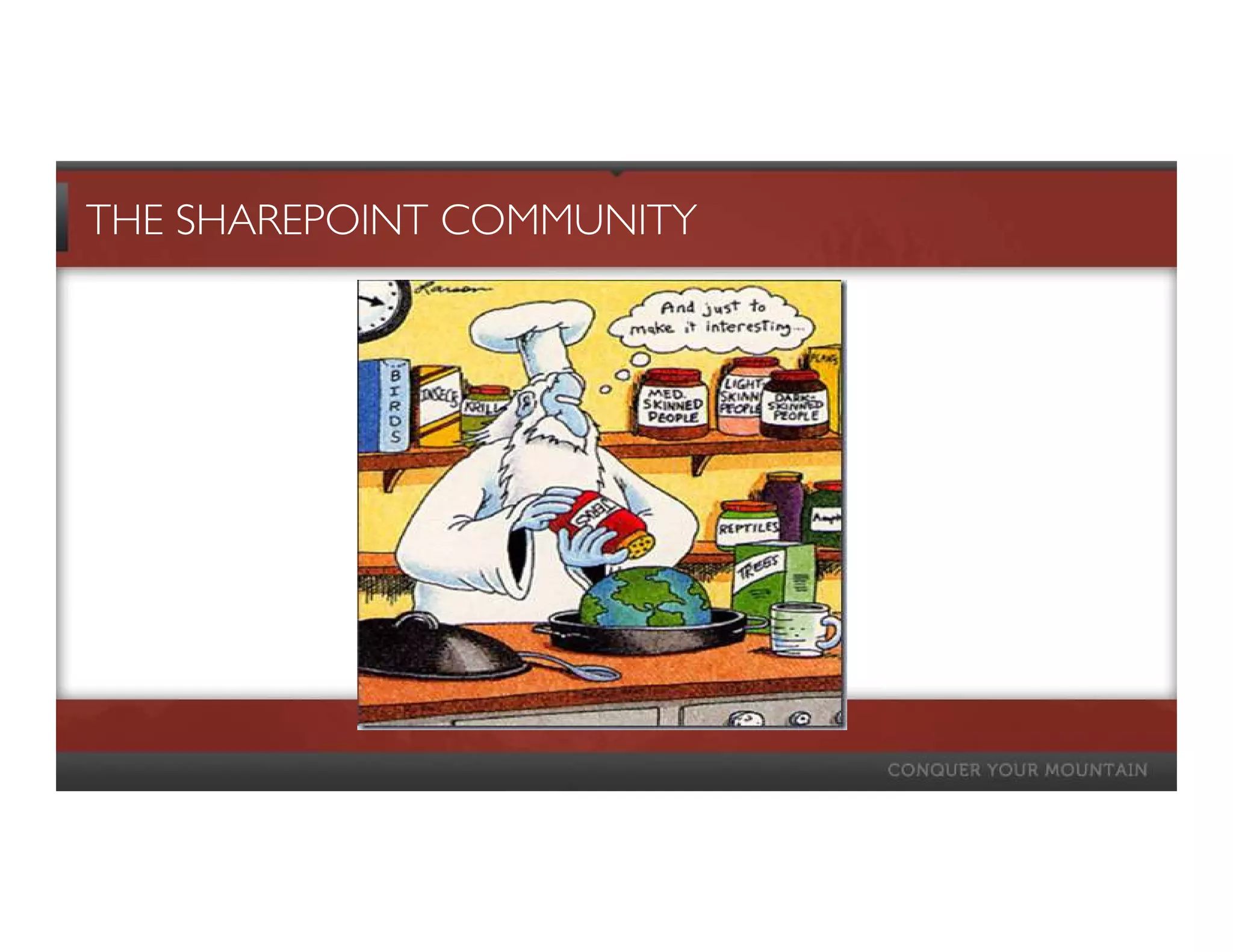 THE SHAREPOINT COMMUNITY
 