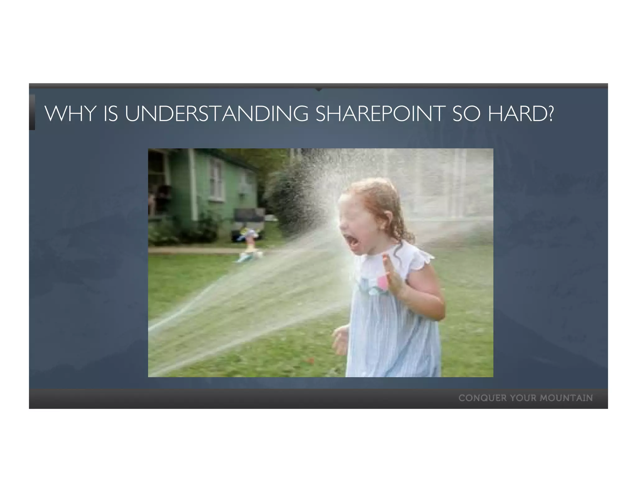 WHY IS UNDERSTANDING SHAREPOINT SO HARD?
 