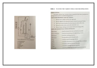 EXNO: 2 TO STUDY THE VARIOUS TOOLS USED FOR OPERATIONS
 