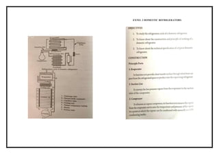 EXNO: 3 DOMESTIC REFRIGERATORS
 