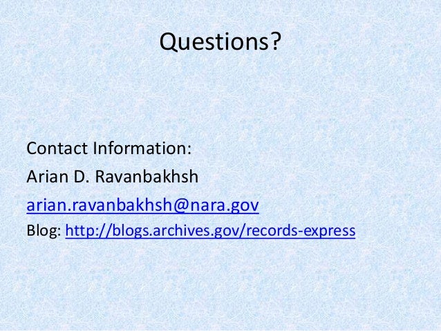 NARA's FAQ and Bulletin on Cloud Computing