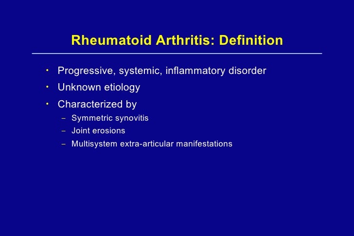 Rheumatoid Arthritis Rheumatoid arthritis