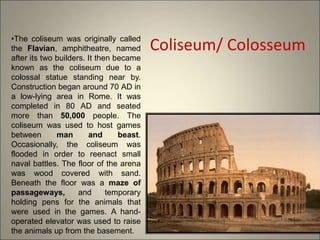 Collosal Colloseum Ra coloseum & pantheon | PPT