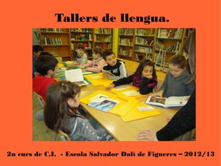 Tallers de llengua.




2n curs de C.I. - Escola Salvador Dalí de Figueres – 2012/13
 