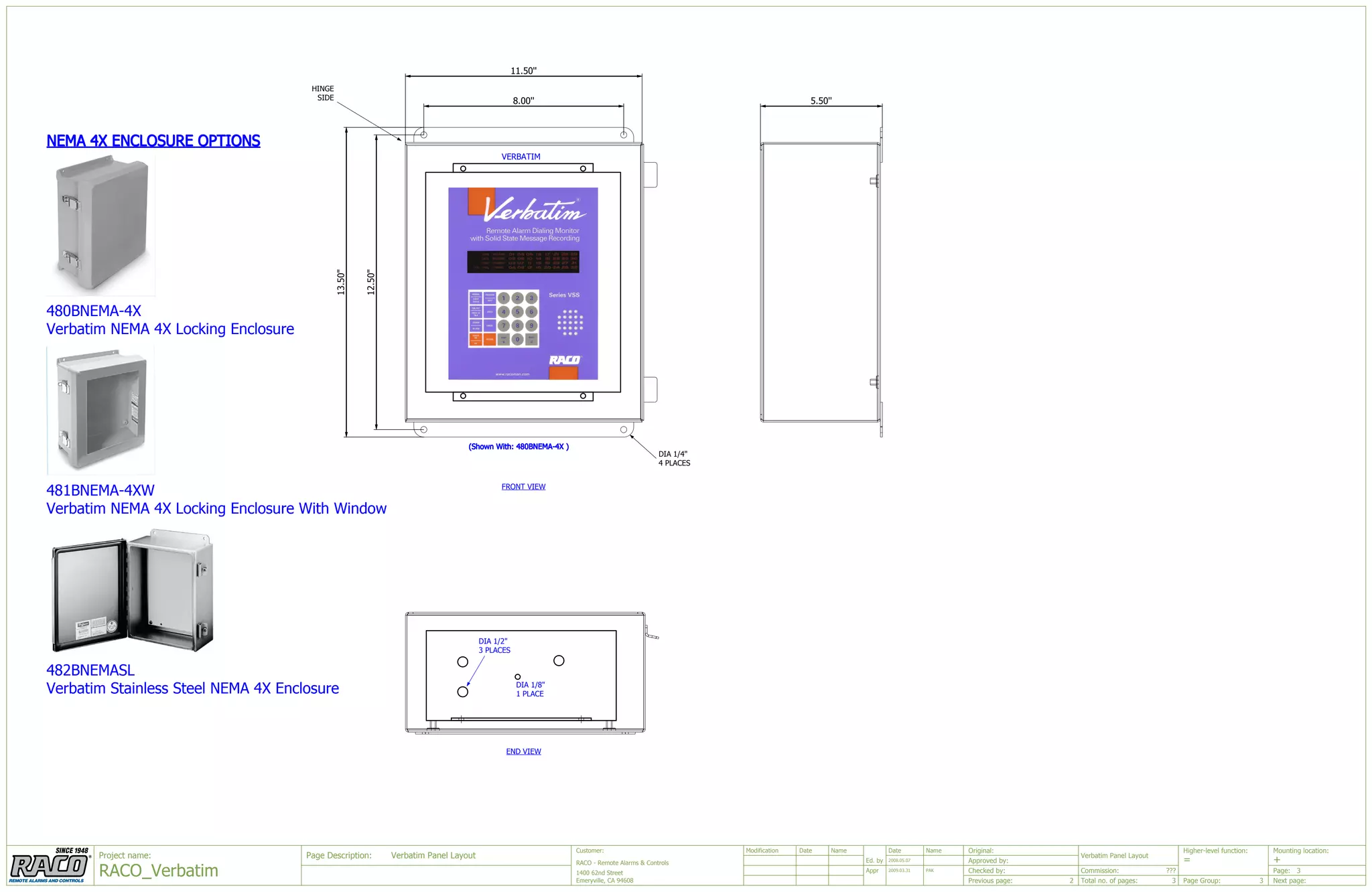 RACO Verbation Alarm Monitoring System Schematic | PDF
