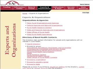 Experts and Organizations