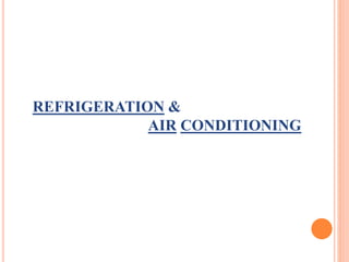 REFRIGERATION &
AIR CONDITIONING
 