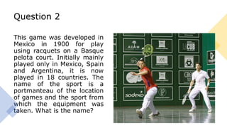 Racquet Sports Quiz | PPTX