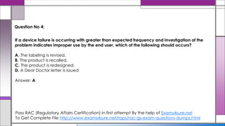 10 Facts to pass the RAC (Regulatory Affairs Certification) | PDF