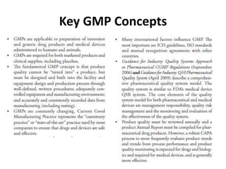 Key GMP Concepts
 