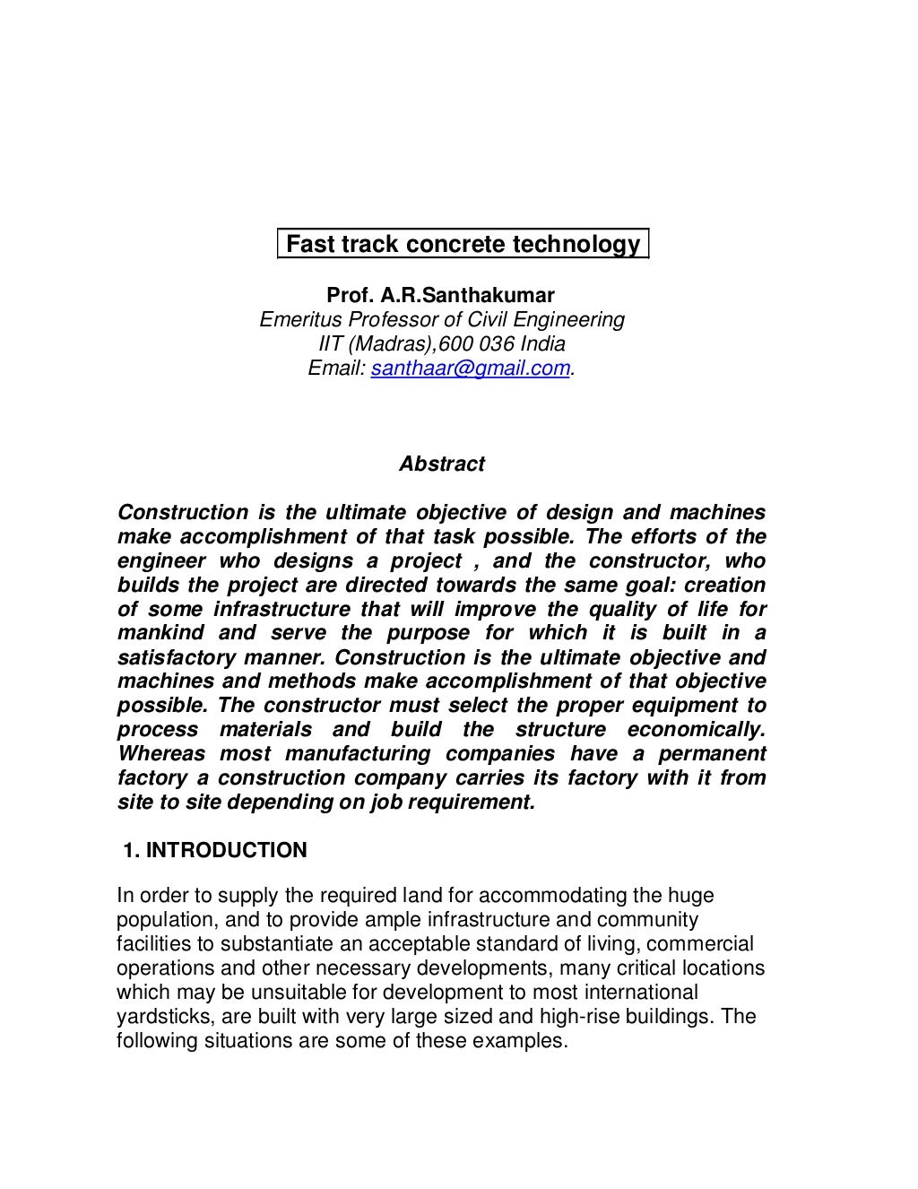 Recent Advances In Concrete Technology