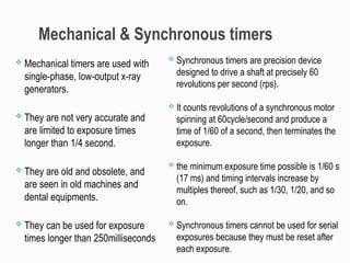 Synchronous Timers Comprehensive Overview of Exposure Timers in Radiographic Equipment | PPTX