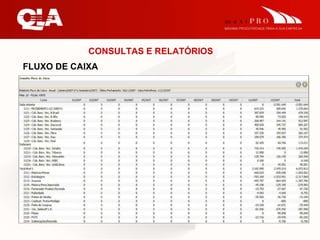 CONSULTAS E RELATÓRIOS FLUXO DE CAIXA 