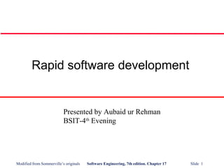 Rapid Software Development Methods Chapter from Software Engineering ...