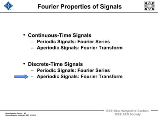 Progressive Signal System Radar 2009 a 3 review of signals systems and dsp | PDF