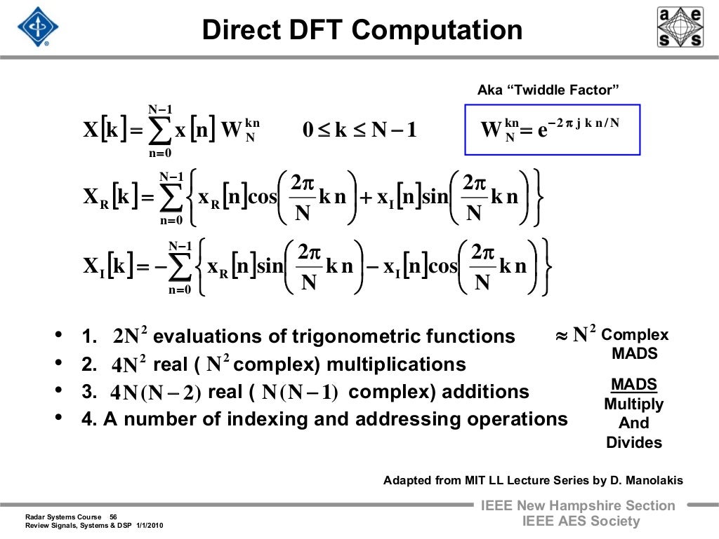 Radar 2009 a 3 review of signals systems and dsp