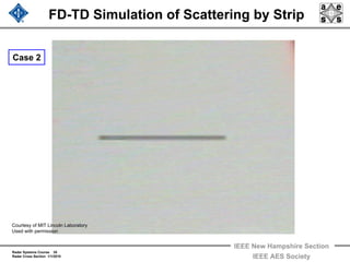 Radar Systems Course 35
Radar Cross Section 1/1/2010
IEEE New Hampshire Section
IEEE AES Society
FD-TD Simulation of Scattering by Strip
Case 2
Courtesy of MIT Lincoln Laboratory
Used with permission
 
