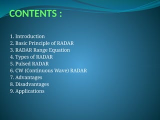 Basics of RADAR for different applications .pptx