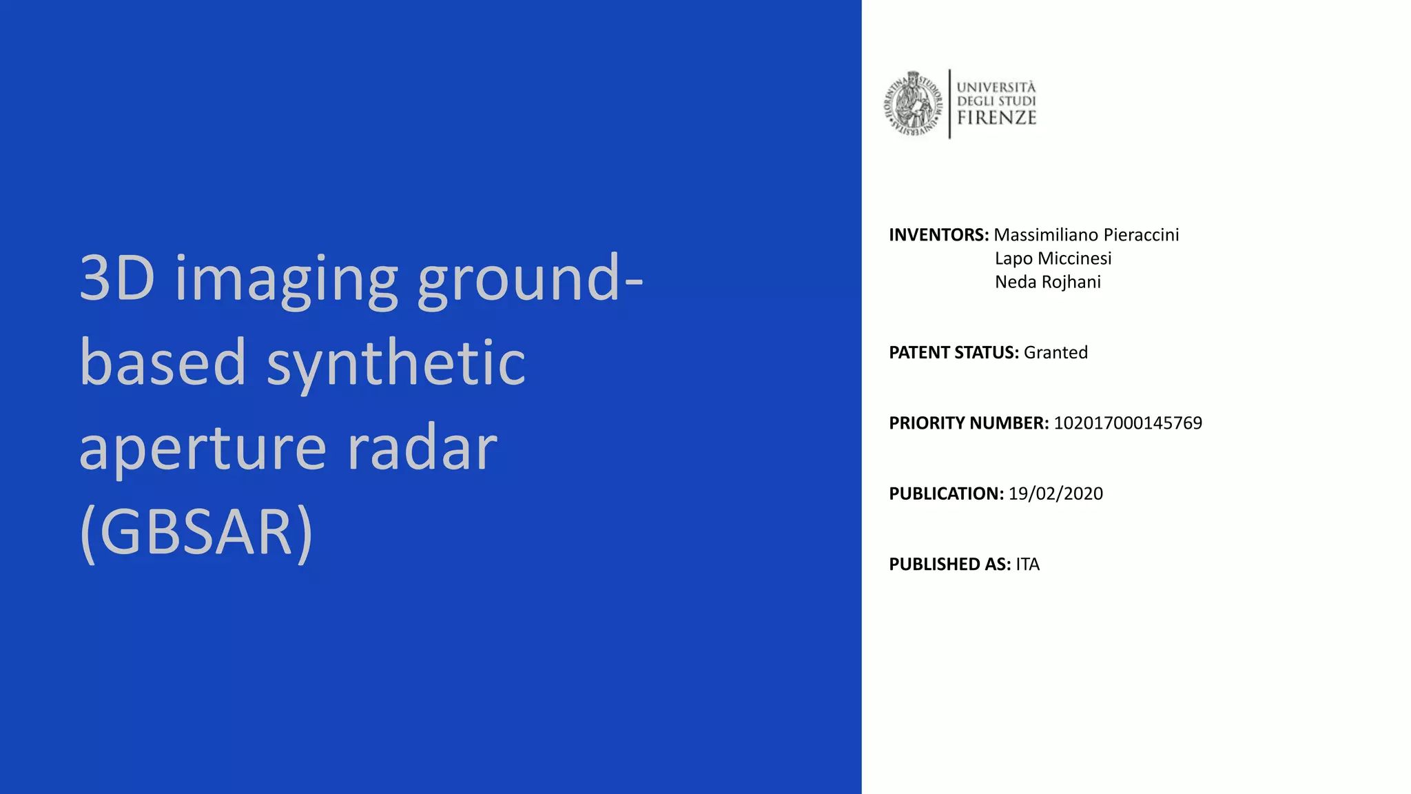 3D imaging ground-based synthetic aperture radar (GBSAR) | PDF
