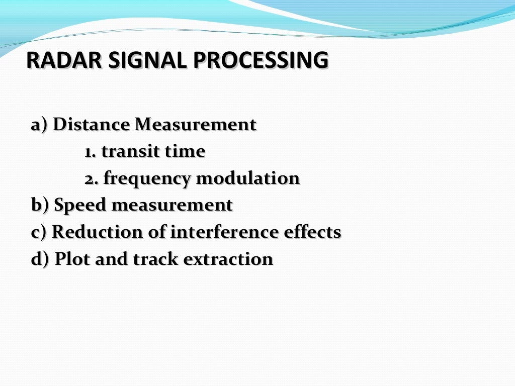Radar signal processing