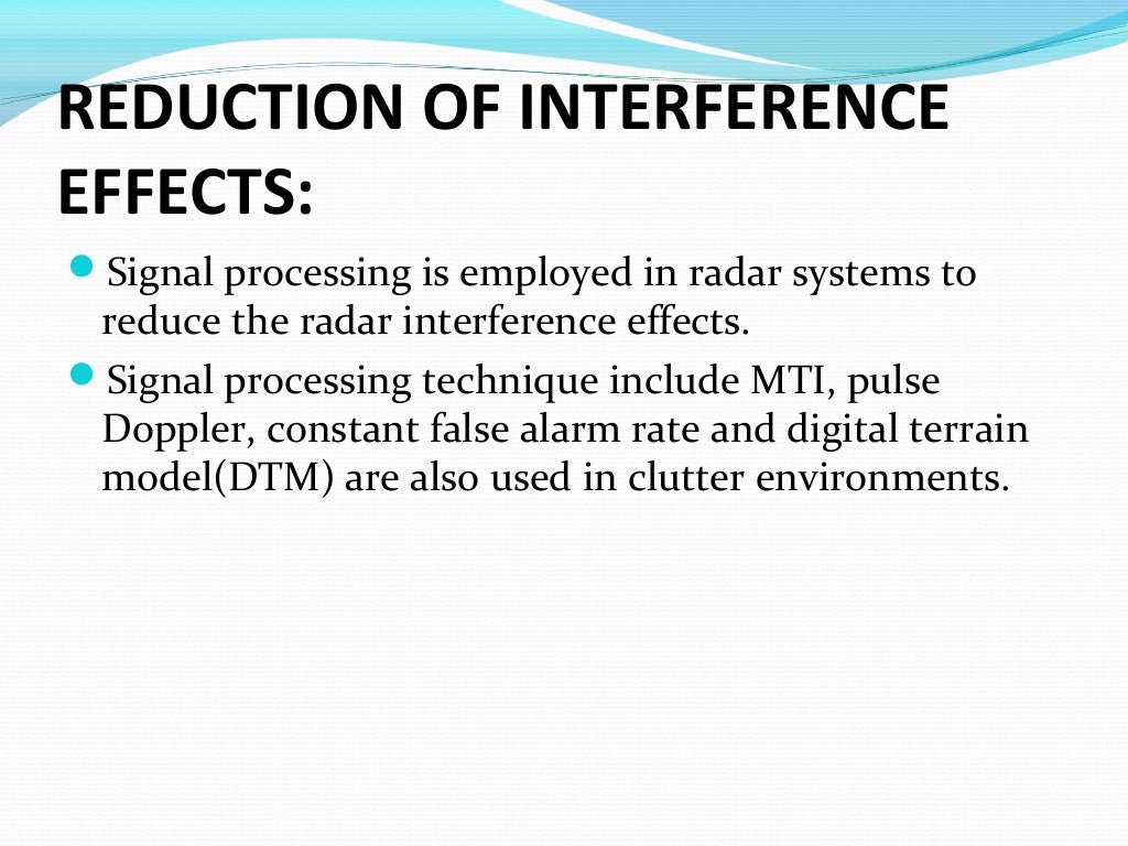 Radar signal processing