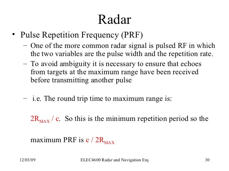 Components of a Pulse Radar System