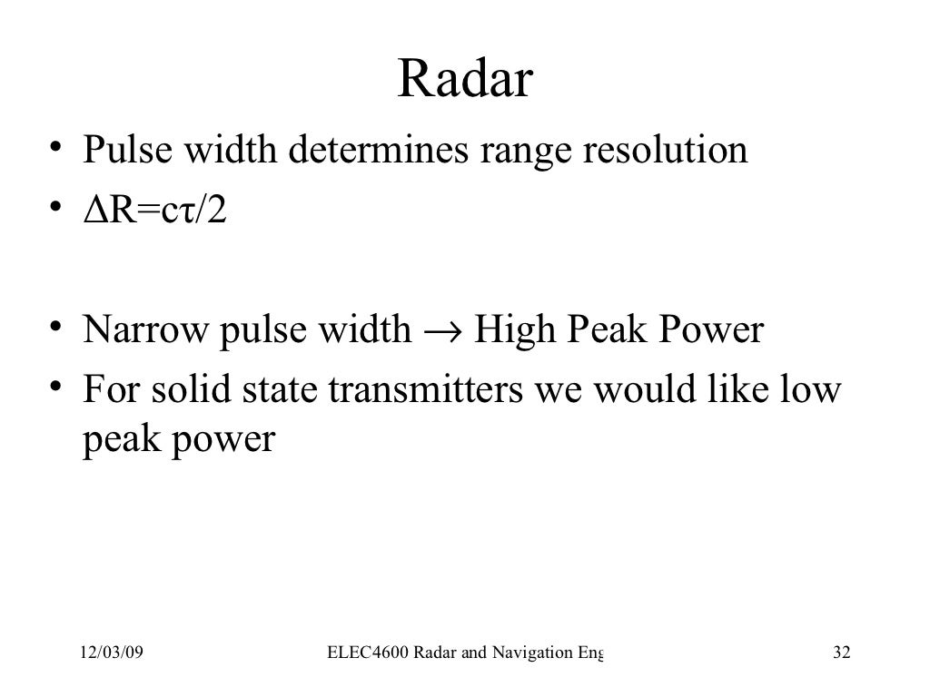 Components of a Pulse Radar System