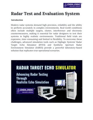 Radar Test and Evaluation System From Digilogic Systems | PDF