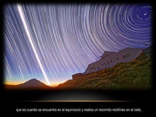 que es cuando se encuentra en el equinoccio y realiza un recorrido rectilíneo en el cielo.
 
