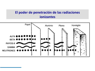 El poder de penetración de las radiaciones
               ionizantes
 