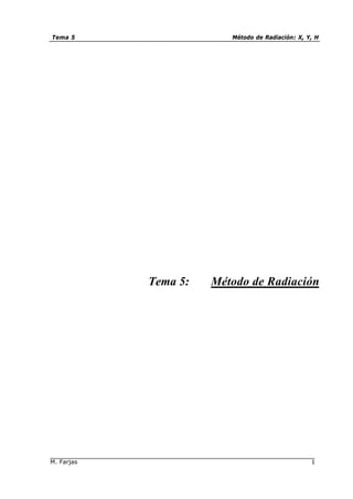 Tema 5 Método de Radiación: X, Y, H
M. Farjas 1
Tema 5: Método de Radiación
 