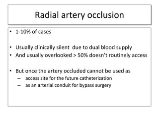 Radial artery patency after transradial catheterization | PPTX
