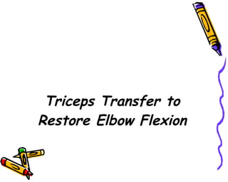 Triceps Transfer to Restore Elbow Flexion 