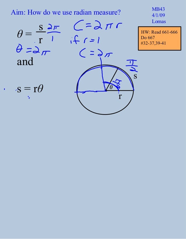 The Radian Measure Of An Angle θ Is The Length Of The Radians Arc Length