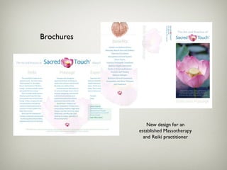 Brochures New design for an established Massotherapy and Reiki practitioner 