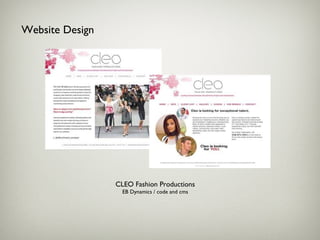 Website Design CLEO Fashion Productions EB Dynamics / code and cms 